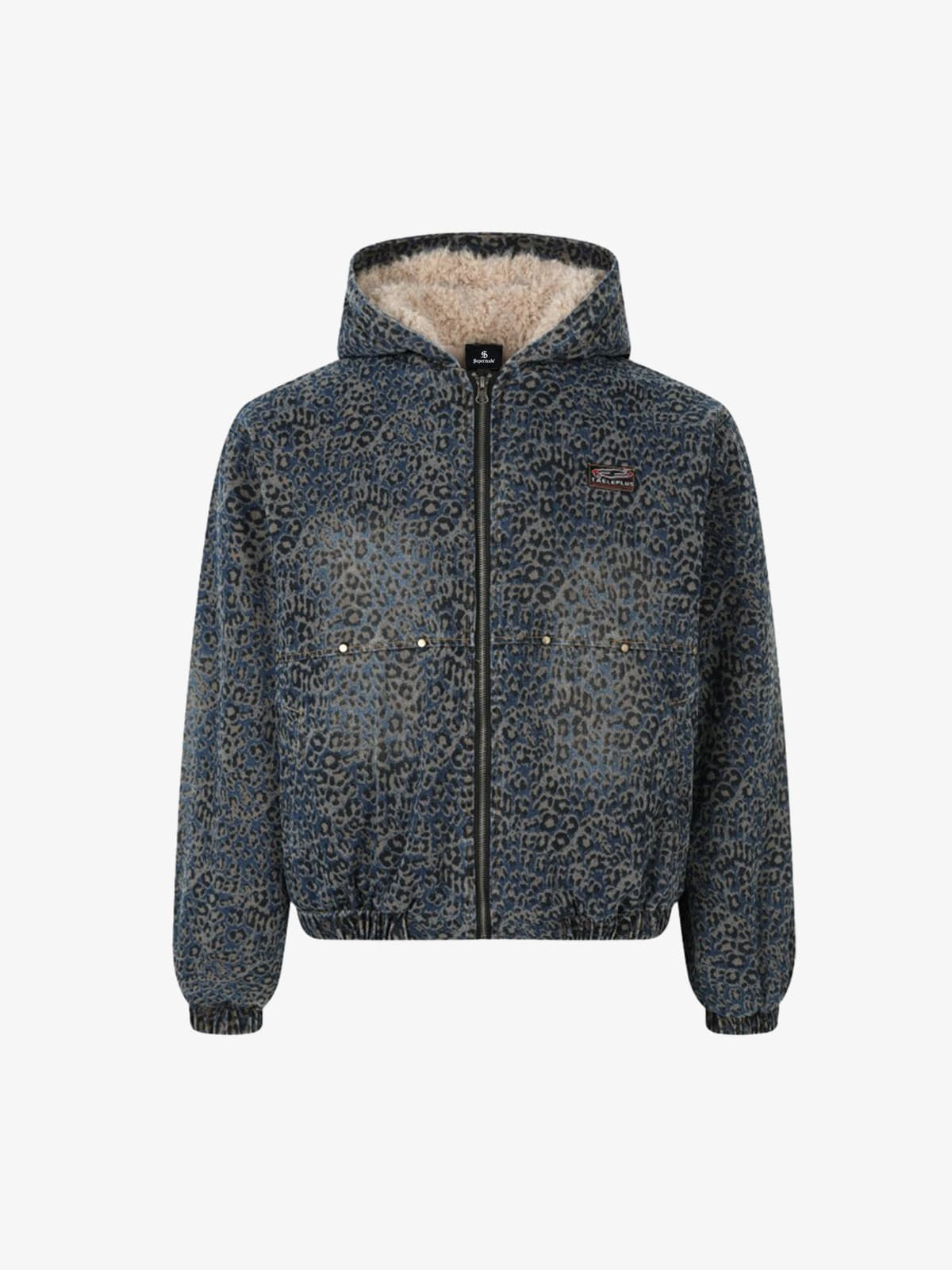 Vintage Lambswool Leopard Emblem Padded Jacket