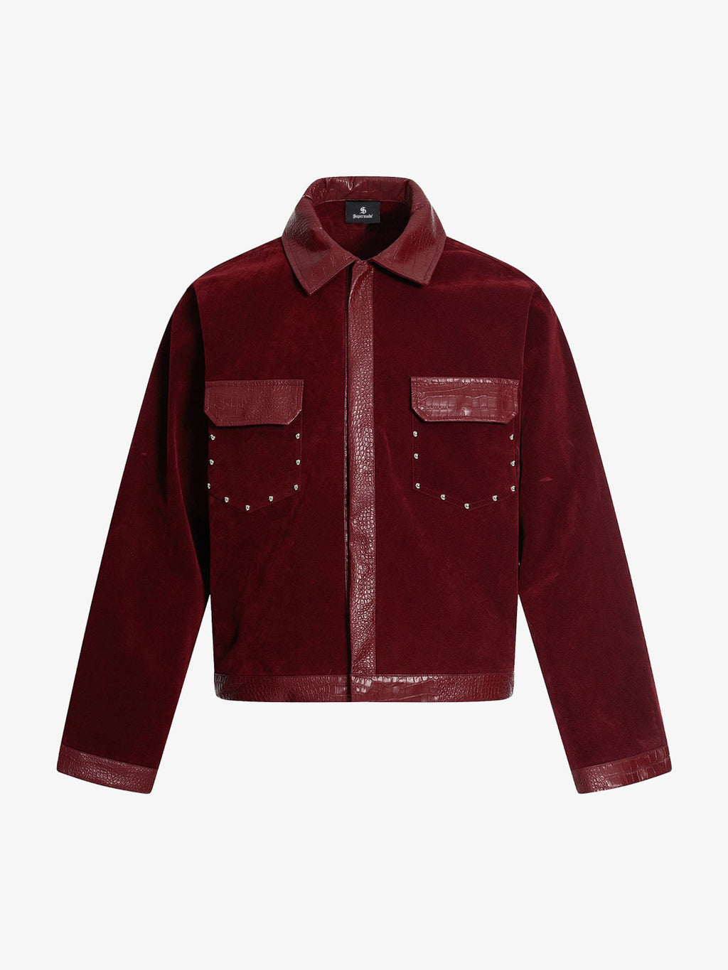 Vintage Suede PU Leather Collar Zip Up Jacket