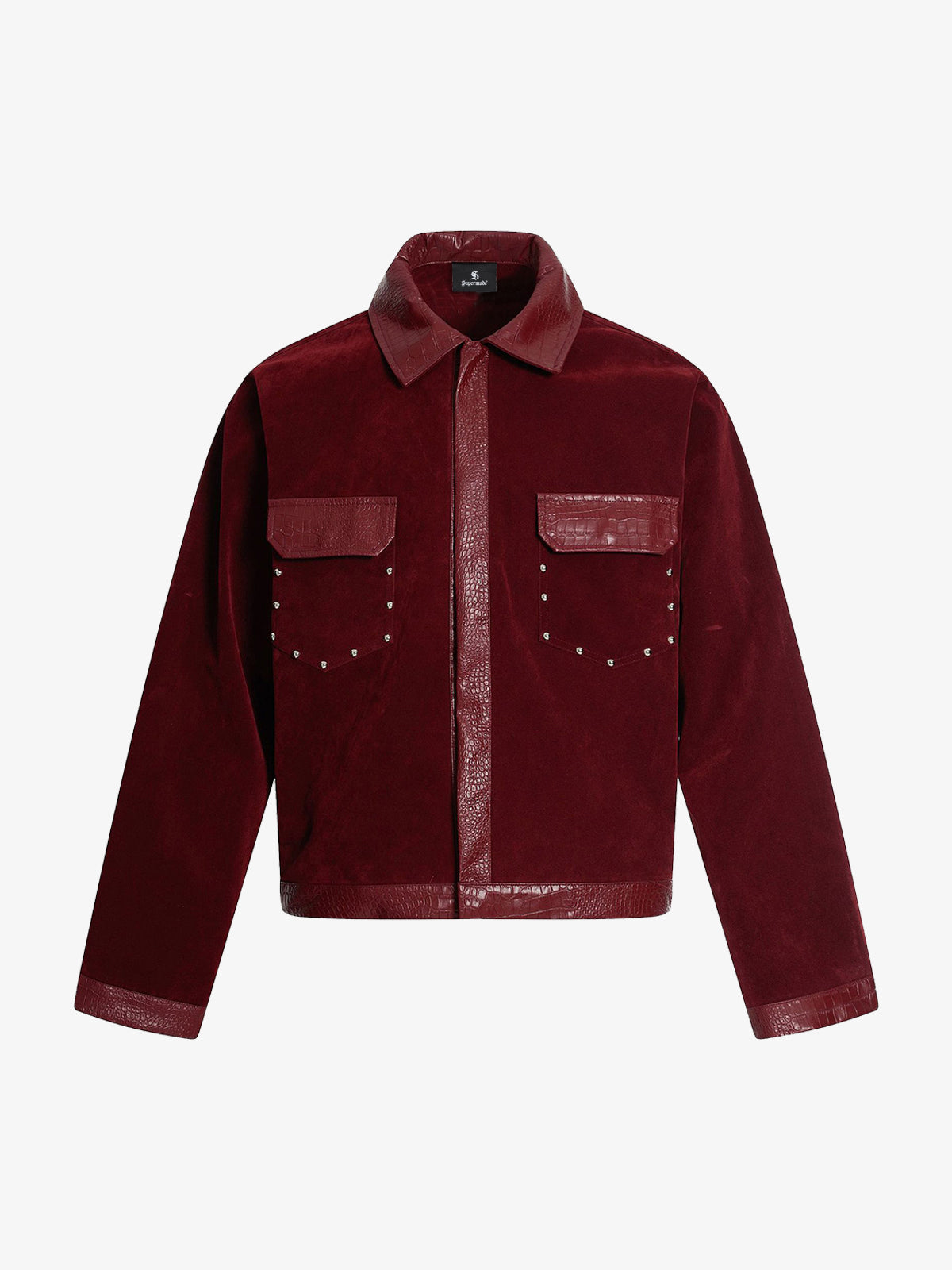 Vintage Suede PU Leather Collar Zip Up Jacket