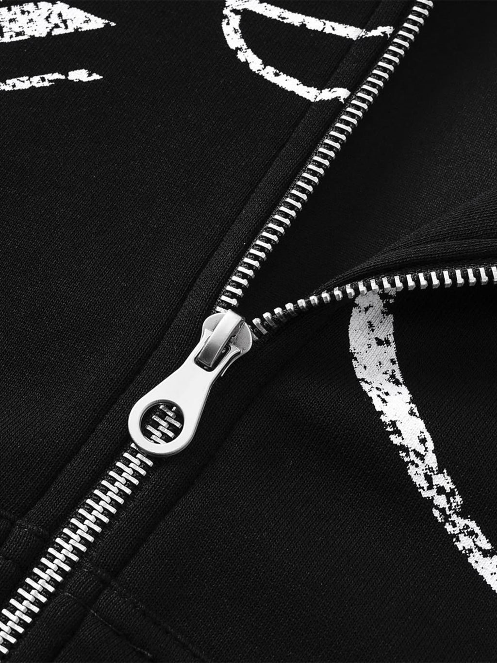 High Street Script Letter Print Zip-up Hoodie Jacket