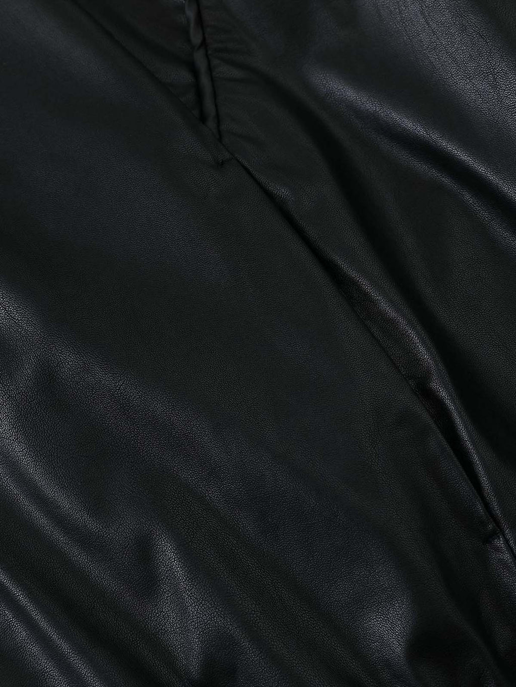 Boxy Hooded PU Leather Racing Jacket