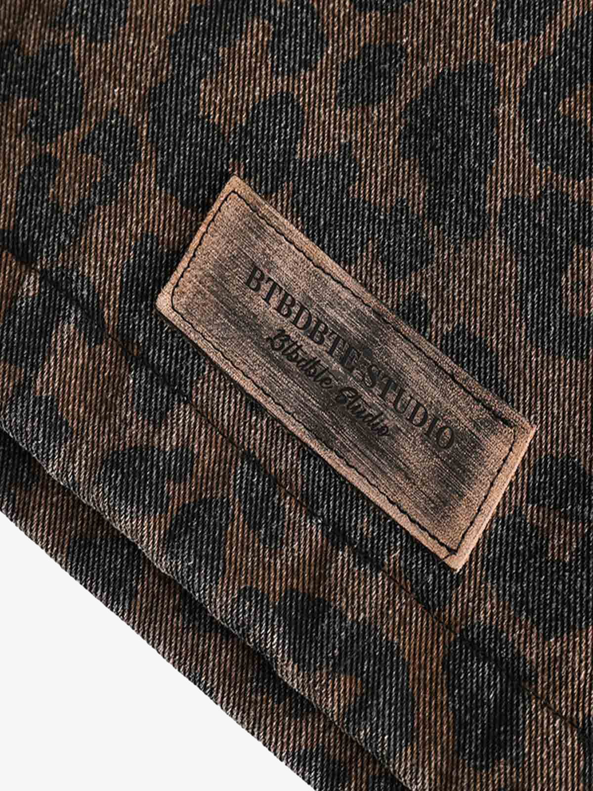 Vintage Washed Cheetah Denim Jacket