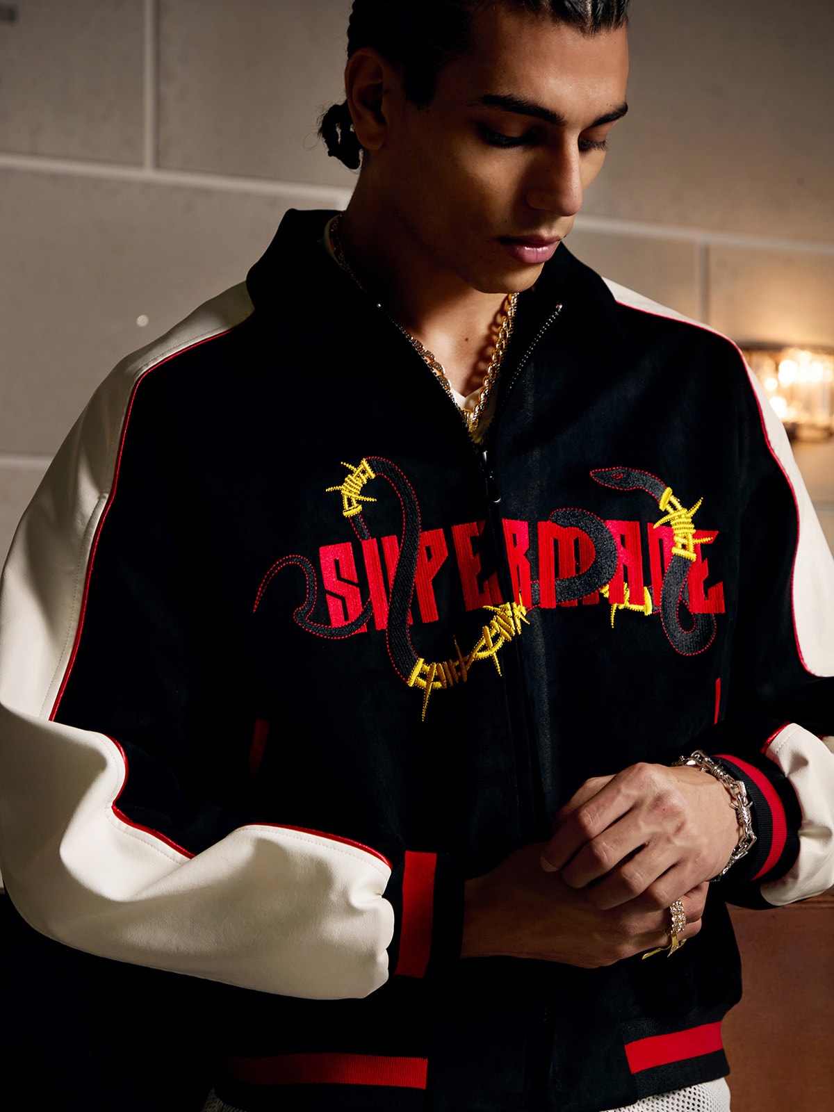 Original Embroidered Jersey Bomber Jacket - 2346