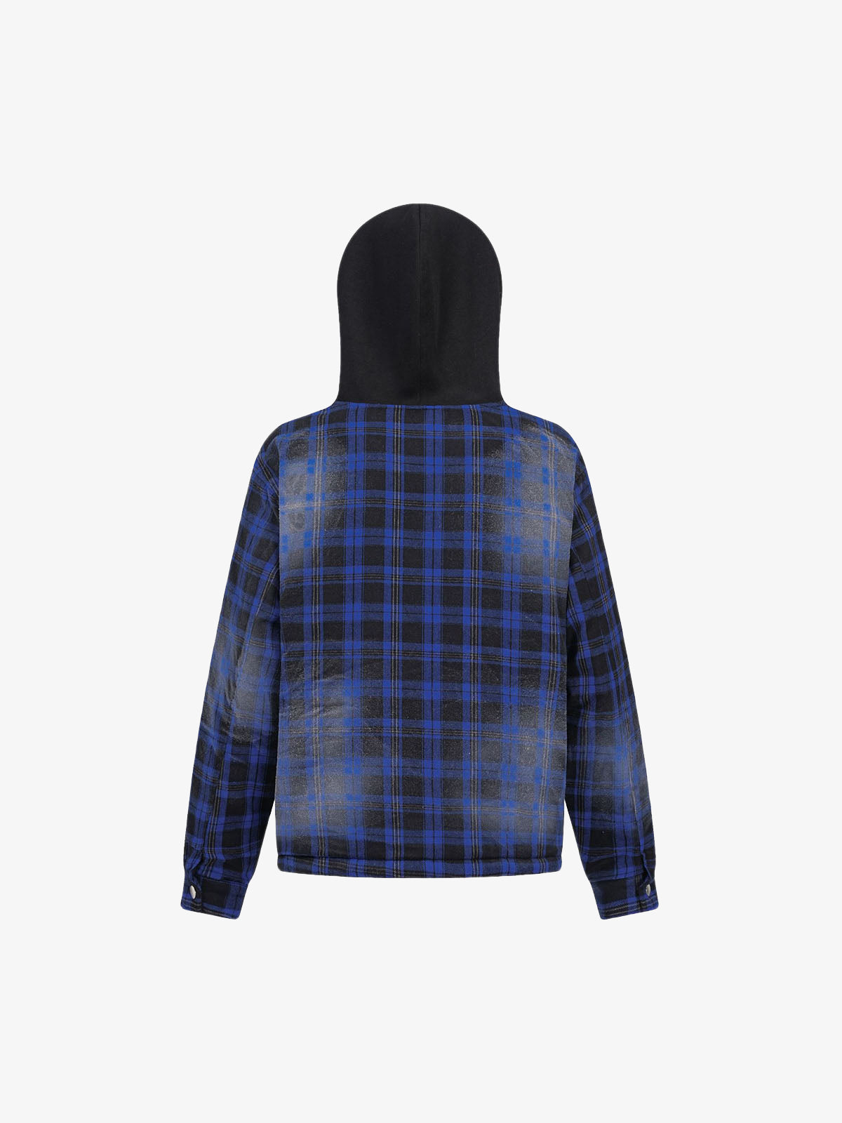 Thesupermade Dark Plaid Hooded Quilted Jacket - 2533