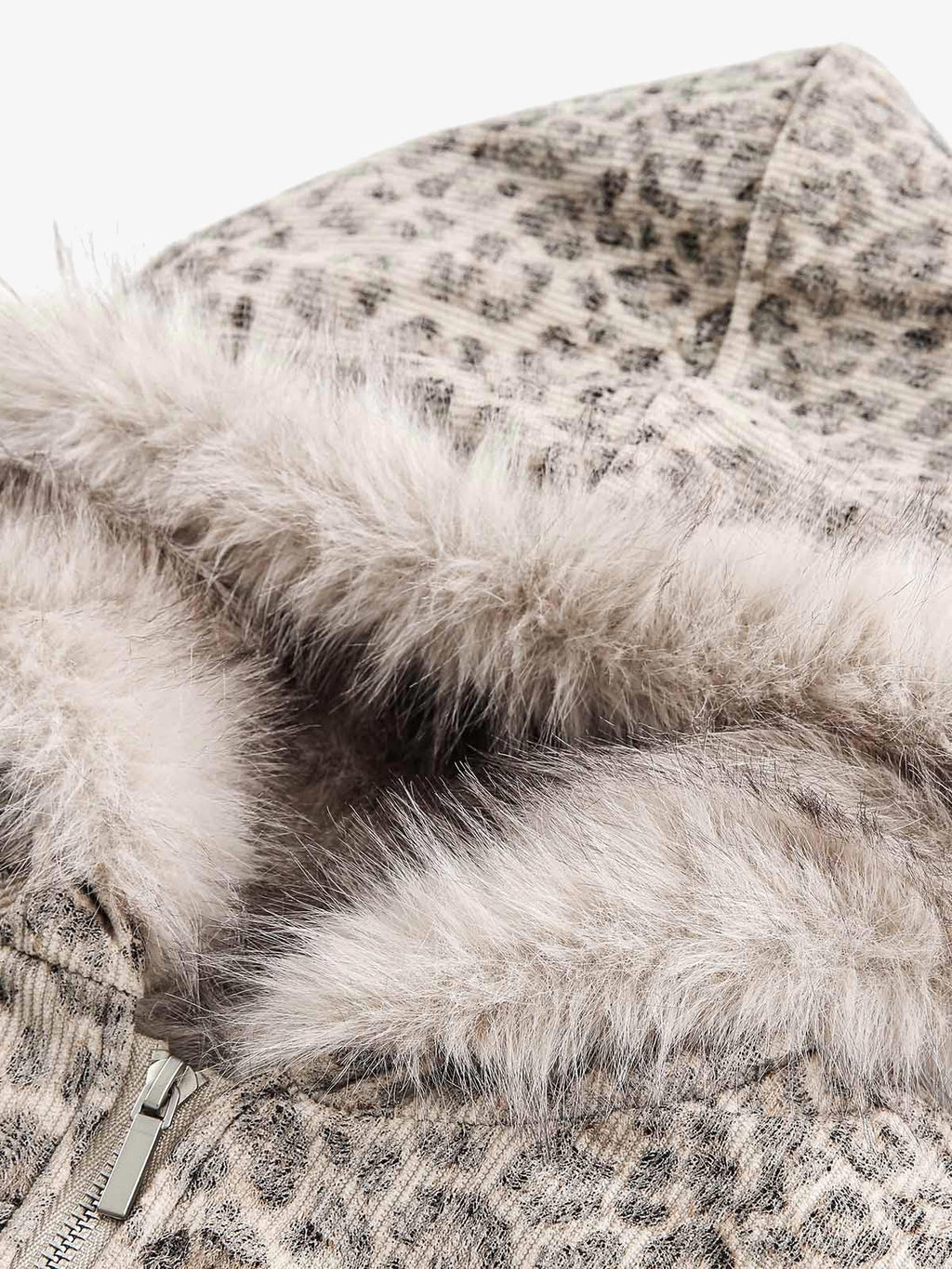 Cotton Cheetah Print Mink Fur Hooded Jacket - 2270