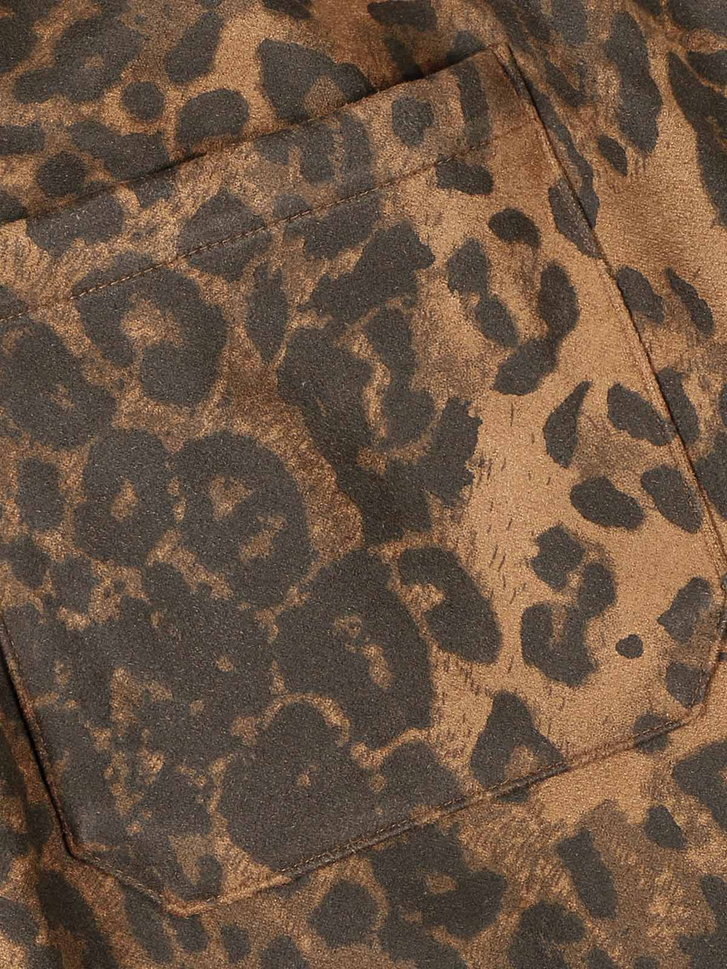 French Terry Cheetah Print Suede Tracksuit - 2277
