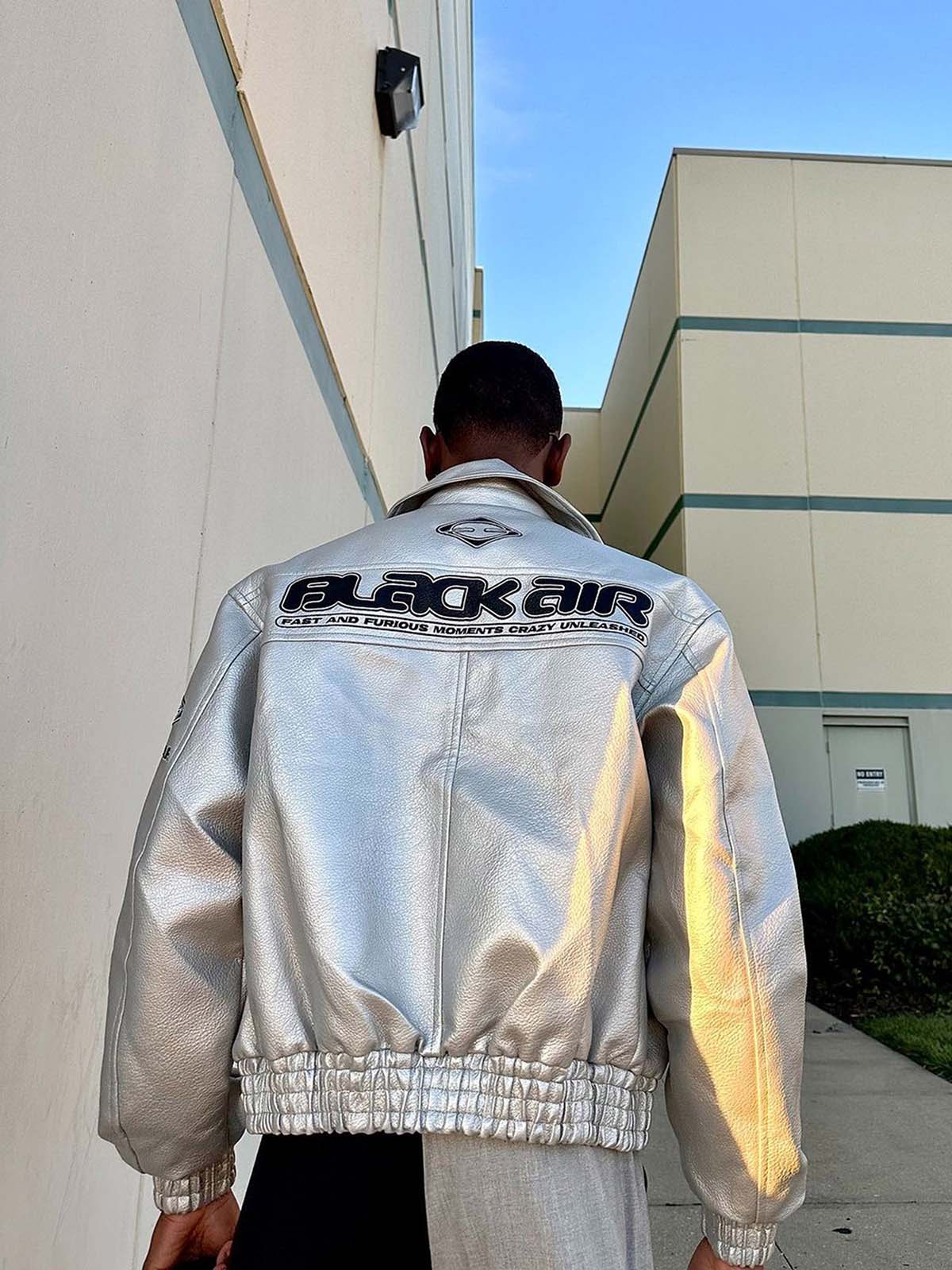 Faux Leather Vintage Street Black Air Jacket - 1821