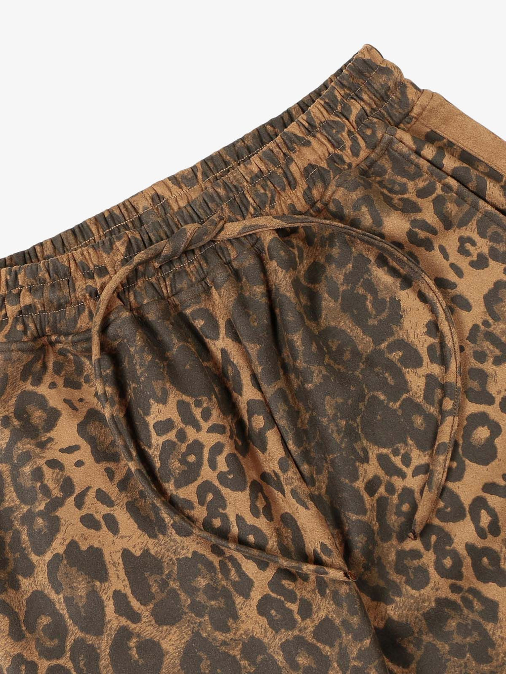 French Terry Cheetah Print Suede Tracksuit - 2277