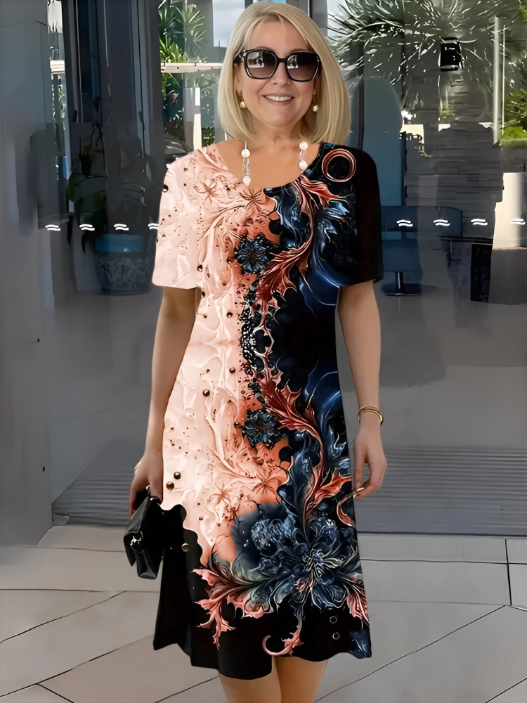 LEANDRIA RELAXED FLORAL MIDI DRESS